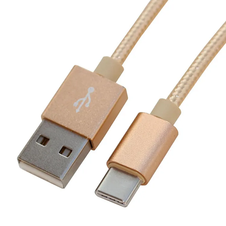 Aluminum Shell Nylon Weave USB Cable Extension a Male to Type C Usb 3.1 Connector to 2.0 Port Usb Data Charging Cable 3 Years