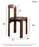 Chaise de salle à manger empilable en bois massif de style nordique, design Rey, pour petits appartements, chaise de bureau minimaliste vintage populaire avec dossier
