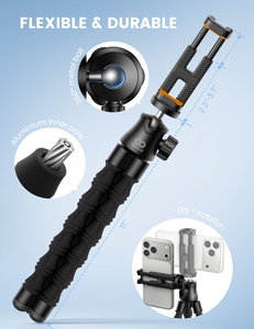 Trípode Flexible Ultraligero Lamicall STTP13 con Control Remoto Inalámbrico de 1/<span class=keywords><strong>4</strong></span>'', Soporte de Montaje en Soporte Frío para Grabación con Cámara de Acción y Smartphone - Product Image 5