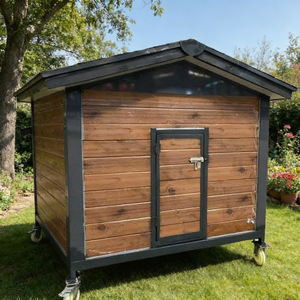 <span class=keywords><strong>Maison</strong></span> pour chat d'extérieur moderne en PVC pliable avec éléments en bois - Sans entretien pour les détails d'angle et l'utilisation en salon - Product Image 5