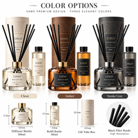 Diffuseur de parfum moderne nordique en verre ambré 500 ml, diffuseur d'huiles essentielles à longue durée de vie, parfum frais pour salon, bureau, cadeau