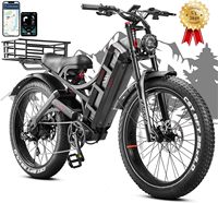 Vélo électrique US WH 250W Peak Dual Motor Ebike 16MPH 48V 60Ah 26" Pneus larges 7 vitesses Frein hydraulique jusqu'à 80Mi Vélo électrique