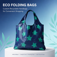 Sac de courses pliable personnalisé en tissu Oxford, sac à main réutilisable pour supermarché, recyclable, commandes en gros pour détaillants