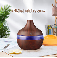 Humidificateur d'air ultrasonique à huile essentielle, port USB, 300ml, humidificateur au Grain de bois, lumières LED, diffuseur d'arôme,