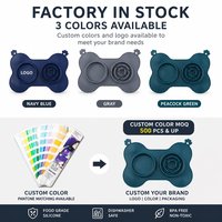 Bols à eau pour animaux de compagnie en silicone antidérapants et durables, double bols pour chien avec ventouse pour l'entraînement à la consommation lente