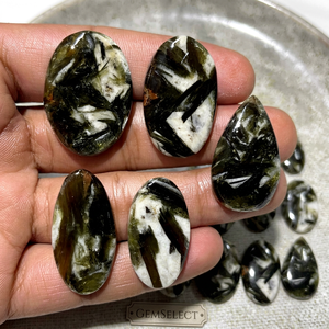 Natural Green Lepidolite Cabochon Mix Shape Wholesale Bulk Loose Gemstone For Making Silver Handmade Earring pendant Rings - Product Image 1