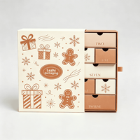 Calendario de Adviento de 24 Días con Impresión Personalizada, Caja Sorpresa Navideña, Caja de Papel Ecológica