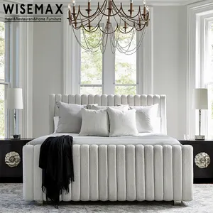WISEMAX мебель Франция мягкая кровать размера «Queen-Size» современная мебель для спальни прочная металлическая кровать размера «King-Size»