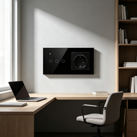 Interrupteur intelligent UBARO en verre trempé 1 voie avec prise WiFi EU et moniteur de puissance pour contrôle à distance par application et commande vocale IP20