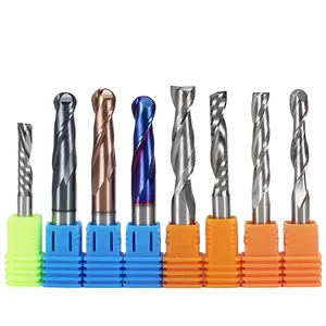 Cnc Madeira Router Bit Personalizado Alta Dureza HRC55 60 Diamante revestido Espiral Taper Ball Nariz End Moinho Madeira Metal Processamento Para Cnc