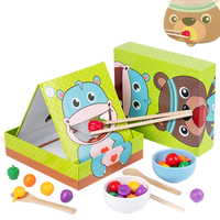 Jeu éducatif en bois avec perles à clipser pour l'alimentation, amusant pour les enfants d'âge préscolaire