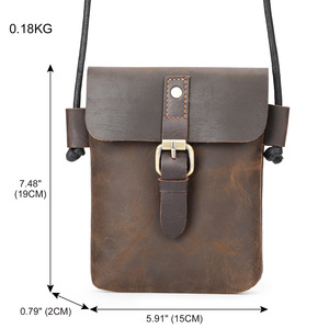 <span class=keywords><strong>Borsa</strong></span> a Tracolla in Vera Pelle per Uomo, Stile Vintage Compatto in Pelle <span class=keywords><strong>di</strong></span> Cavallo, Design Retrò Europeo-Americano, Direttamente dalla Fabbrica - Product Image 4