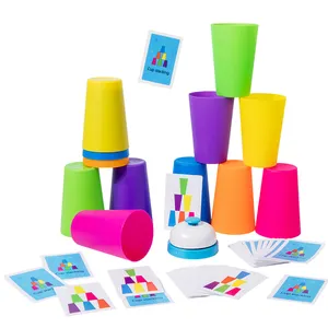 卸売スタッキングカップゲーム競争力のある教育バトルカップ子供幼児のための木製スタッキングおもちゃ