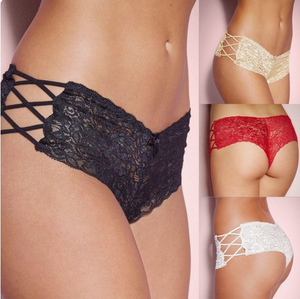 Braguitas de Encaje Elástico para Mujer, Suaves y Transpirables, en <span class=keywords><strong>Blanco</strong></span>, Negro y Rojo Vino, Tallas S-XXXL, Ropa Interior de Uso Diario - Product Image 1