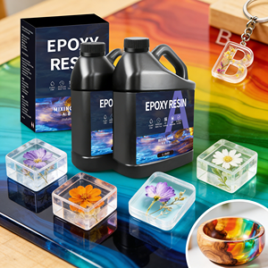 Résine époxy transparente pour coulages profonds, haute brillance, pour grands projets de moulage, kit de résine époxy liquide transparente effet verre - Product Image 1