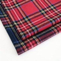 Tissu 100% Coton Teint Fil à Fil Rouge Bleu Brossé à Carreaux Écossais pour Chemises, Robes, Hauts, Sacs et Accessoires pour Enfants