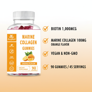 Kangherb Vente en gros Meilleur prix Stimuler le métabolisme Augmenter le collagène de la peau Gummies de collagène marin - Product Image 2