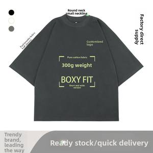 เสื้อยืดโอเวอร์ไซส์ทรงบ็อกซี่ คอโอ ผ้าคอตตอน 100% คุณภาพสูง ไม่มีตะเข็บ ถักทออย่างดี หนา 300 กรัม ยี่ห้อ <span class=keywords><strong>ESAN</strong></span> ทรงครอป สไตล์สตรีทแวร์ ผู้ชาย - Product Image 3