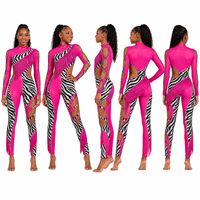 Ensemble d'uniforme de majorette motif léopard violet, combinaison asymétrique à franges, dos ouvert, unitard de danse à panneaux blancs, tenue de performance