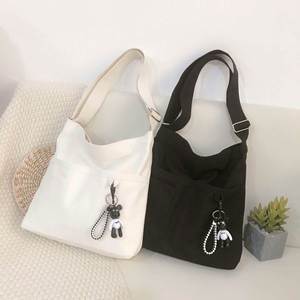 Sac fourre-tout en toile de style coréen, sac d'école avec fermeture éclair, grande capacité, écologique, portable, impression de logo personnalisée, vente en gros - Product Image 4