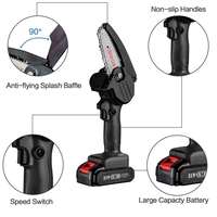 Gergaji Mesin Tanpa Kabel Lithium-ion Industri dengan Motor Brushless Isi Ulang 21V, Batang Pemandu 8-Inci, Portabel Mini untuk Penggunaan di Rumah
