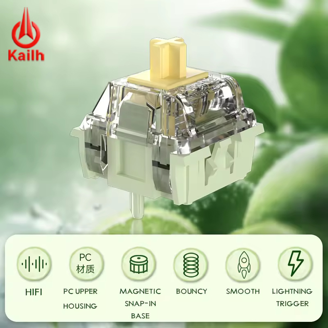 Original Kailh BOX Magnetic Keyboard Switches Cool As Lime 35gf Linear 3Pin Hall Effect Switch 100M Life for MX Compatible DIY