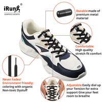IRun – lacets plats élastiques colorés, bout en métal, bricolage, verrouillage de capsule en métal, lacets de chaussures faciles à attacher, ensemble de breloques