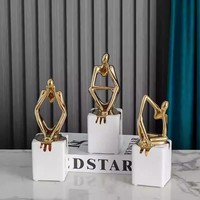 Personnages abstraits créatifs Penseur européen simple Décoration de table en céramique Accessoires de bureau à domicile de luxe pour la décoration intérieure