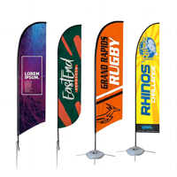 Drapeau extérieur personnalisé 100% Polyester publicité drapeau plume double face