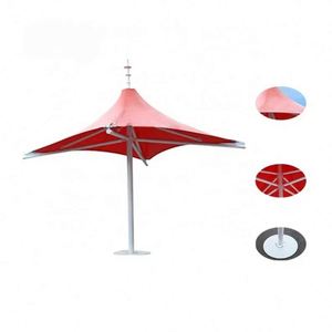 ร่มกันแดดแบบปรับแต่งได้สำหรับลานบ้าน ชายหาด สีขาวแดง กันน้ำ - Product Image 4