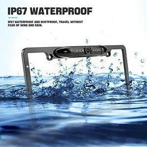 8 <span class=keywords><strong>LED</strong></span> vision nocturne voiture Us cadre de plaque d'immatriculation caméra grand Angle cadre de plaque d'immatriculation ue voiture caméra de recul étanche de voiture - Product Image 5