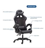 Chaise de jeu ergonomique RGB en cuir PU avec fonction extensible, pivotante à 360°, en acier inoxydable, pour chambre, bureau, chaise de jeu en solde