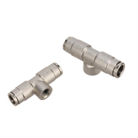 Raccords en laiton 1/8 " femelle vers 3/8 " pour tuyau, connecteurs d'interface, adaptateurs en T pour buses de brumisation, raccords de tuyau de 9,52 mm