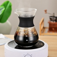 Direct van de fabriek: klassieke borosilicaat glazen koffiekan (200ml), koffiezetapparaat met rubberen hoes, BPA-vrij, loodvrij