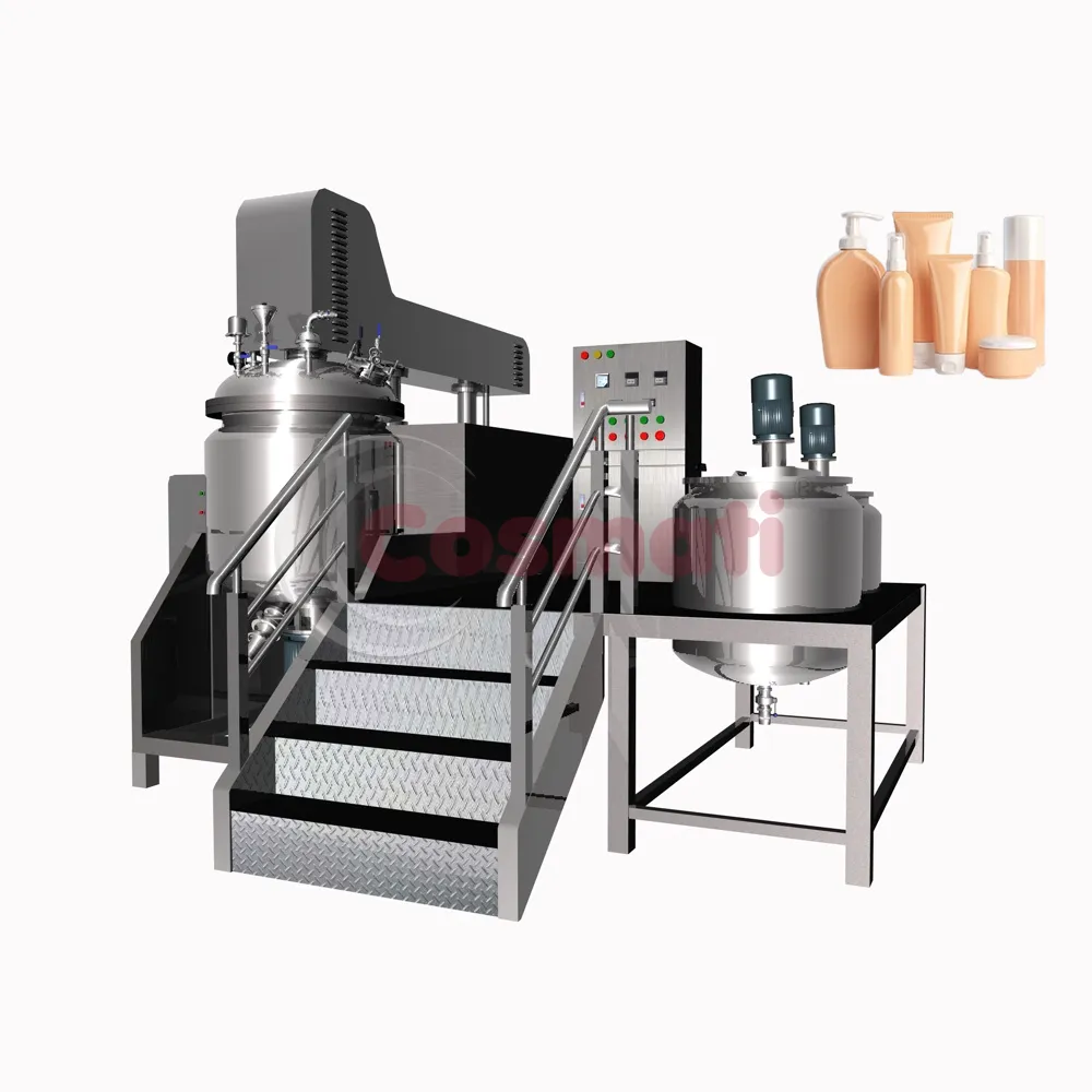 200l high viscosity gel cream mixing tank vacuum inline homogenizer emulsifier mixer machine