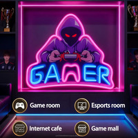 Lampu neon LED untuk kamar tidur, ruang game, warnet, pusat perbelanjaan, penunjuk suasana, lampu indikator, papan tampilan karakter bercahaya