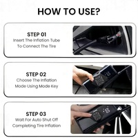 Pompa Ban Portabel Tanpa Kabel 150 PSI dengan Layar Digital & Lampu LED, Pompa Udara Mobil 12V Kompresor Mobil Baterai 4500mAh