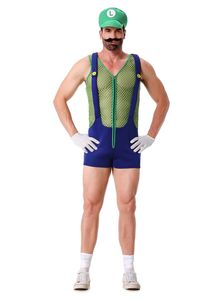 Costume d'Halloween <span class=keywords><strong>Mario</strong></span> pour <span class=keywords><strong>homme</strong></span>, taille adulte, robe en polyester, kit de cosplay avec vêtements fantaisie, marque Huayi, en stock - Product Image 5