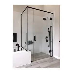 无框不锈钢直接铰链单门淋浴间浴室钢化玻璃屏幕淋浴房外壳