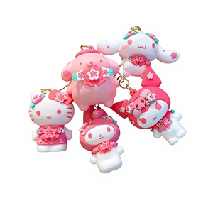 Llavero de PVC de Sakura con <span class=keywords><strong>Kuromi</strong></span> y Cinnamoroll de la serie Sakura - Colgante para bolso, pequeño premio para máquinas recreativas - Product Image 1