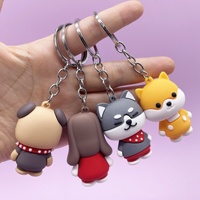 Nouveauté, Meilleure Vente : Porte-clés Pendentif Chien Shiba Inu 3D en Caoutchouc Souple et Mignon, en PVC, Accessoire de Sac, Vente en Gros