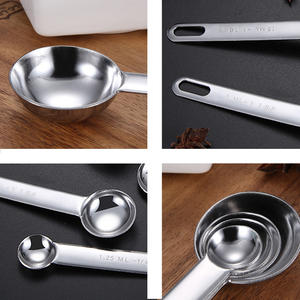 Gıda sınıfı paslanmaz çelik 0.62ml 1.25ml 2.5ml 5ml 7.5ml 15ml ölçüm kuru ve sıvı maddeler ölçüm kaşığı takımı - Product Image 3