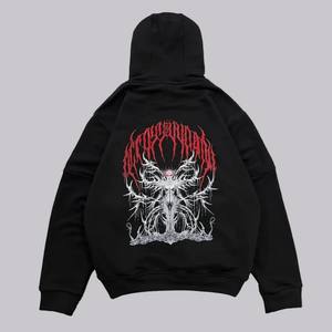 เสื้อฮู้ดพิมพ์ลายกราฟิกสไตล์ฝรั่งเศสผ้าฟลีซปักลายบ็อกซี่สไตล์วินเทจ - Product Image 2