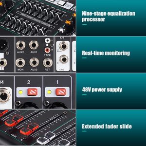 Console de mixage numérique professionnelle 32 canaux avec carte son intégrée et interface USB affichant l'audio et la vidéo - Product Image 6