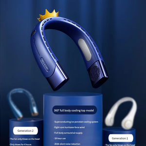 2024 New Portable Wearable Coog Neck <b>Fan</b> 3000mAh Battery Powered <b>Hands</b> Free Leaveless Design for Outdoor Use in Cars Plastic - Product Image 4