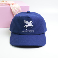 Casquette de baseball en tissu de laine avec logo brodé personnalisé, nouvelle, avec boucle en forme de jour et visière incurvée réglable