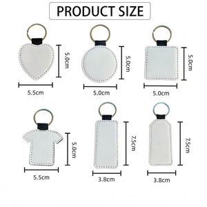 Porte-clés personnalisé en cuir PU blanc vierge pour sublimation, idéal pour les cadeaux promotionnels de festival, vente en gros, ornement suspendu décoratif - Product Image 2