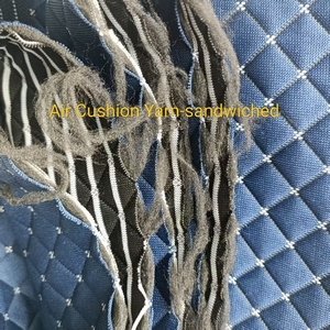 高品质空气层涤纶面料 蓝色提花圆点图案针织面料，用于床垫 - Product Image 5