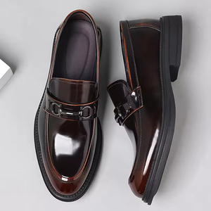 Chaussures Richelieu en cuir à lacets pour hommes, style décontracté chic, nouvelle collection 2025, antidérapantes, confortables pour pieds larges, à enfiler, formelles - Product Image 2