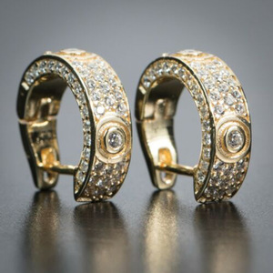 Orecchini a Cerchio Scintillanti da Uomo, Stile Hip Hop, Piccoli Gioielli per Orecchie, Accessori di Moda - Product Image 2